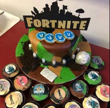 Fortnite birthday cake West Yorkshire for goodness cake
