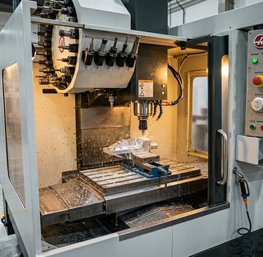 Centro de usinagem CNC em operação - manutenção MAQ TEC