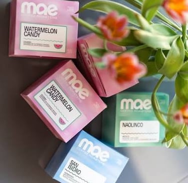 Boxes of coffee beans from Mae coffee roasters 