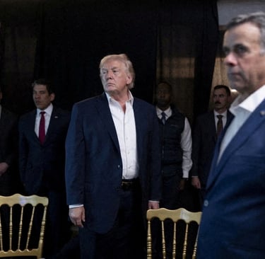 a man in a suit and tie standing in front of a group of people