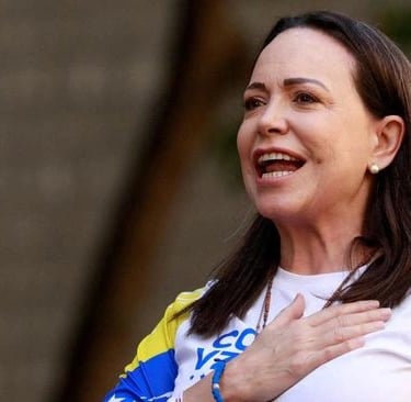 a woman in a white shirt and blue and yellow shirt