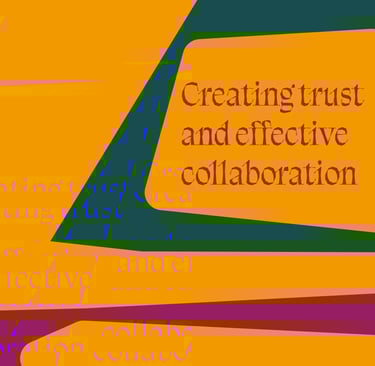 Abstract geometric graphic about creating trust and effective collaboration in team environments.