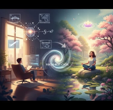 Intuitive problem-solving: focus and rest cycle for creative insight, incubation, and default mode network activation.