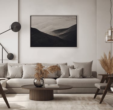 Mountains textured art canvas printed on suede with textile backing