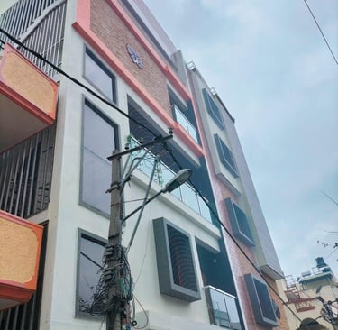Close-up of a sturdy balcony safety net installed on a Pune apartment, showing fine mesh and secure 