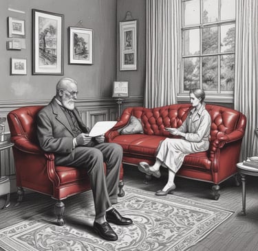 A calm, inviting therapy office with soft lighting and comfortable seating.