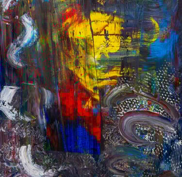 abstract painting of Odin in Valhalla
