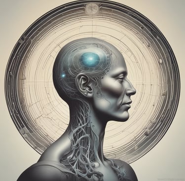 A minimalist abstract design symbolizing growth and transformation, with soft gradients blending into a bright horizon.