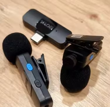 a microphone and a microphone on a table