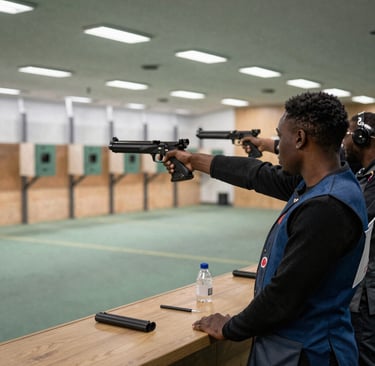 Group photo of diverse students proudly holding certificates after completing a women’s firearms course.