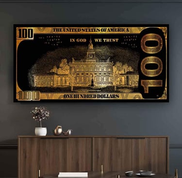 Symbolic Designs - Art for Business-Minded People and Entrepreneurs Cash Motivational Wall Decor 
