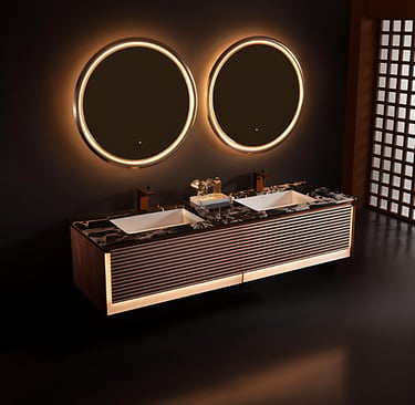 Luxury double mirror double sink vanity