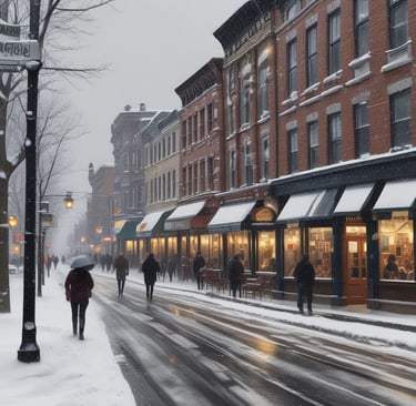 the sun is setting over the trees and water