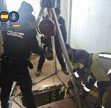 L'entrée du tunnel entre le Maroc et l'Espagne découvert à Ceuta. 