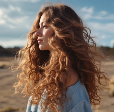 a close up of a woman's hair with long hair
