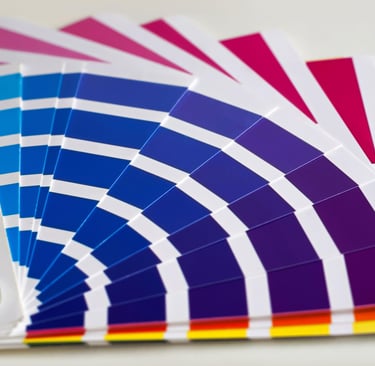 Ink swatches for white ink UV printing