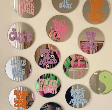 vinyl sticker on mirror