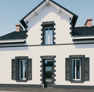 visuel d'une façade de maison apres ravalement