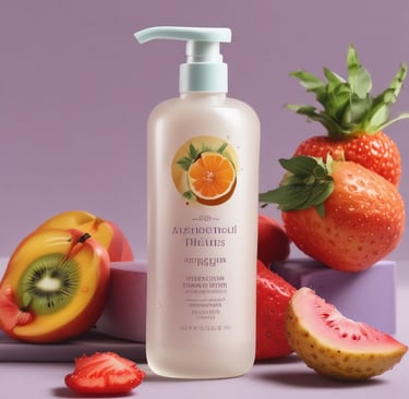 Close-up of natural ingredients being blended to create professional hair care formulations.