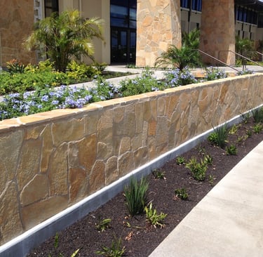 cream stone garden wall