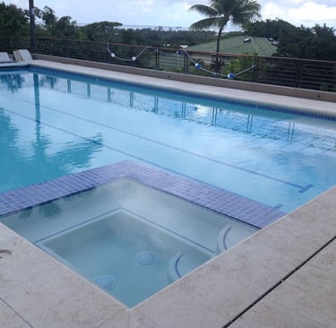 natural coral stone pool