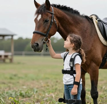 man with a brown horse