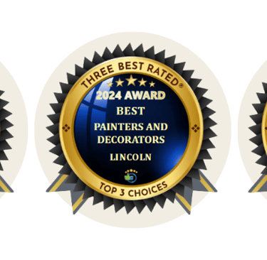 Five Three-Best-Rated awards, ranging 2022 to 2026, for best painters and decorators in Lincoln.