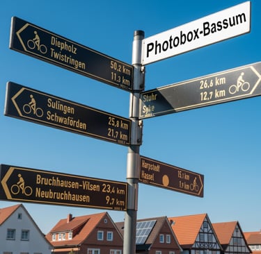 Wegweiser in verschiedene Richtungen umliegender Orte