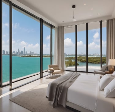 An inviting outdoor patio in Aventura with modern furniture and lush greenery.