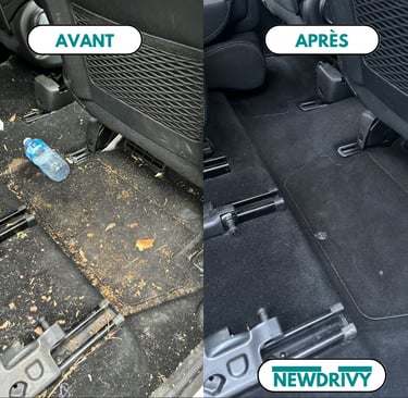 Avant apprêt nettoyage voiture 
