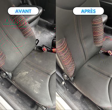 Avant après siège de voiture 