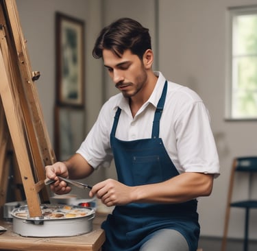 Close-up of a friendly shop owner handing a package to a smiling customer.