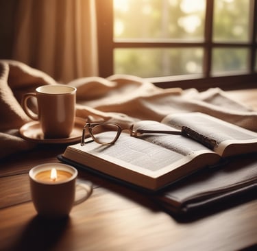 Close-up of a child's hands turning the pages of a beautifully illustrated faith-based book.