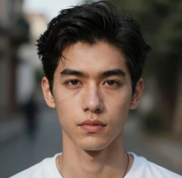 A man smiling while checking solar panel system on his roof during sunset.
