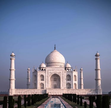 front view of the Taj Mahal