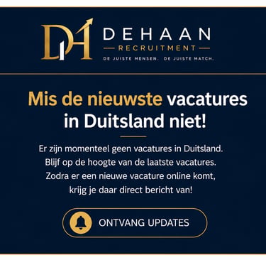 Dehaan Recruitment notification for new job openings and vacancies in Germany.
