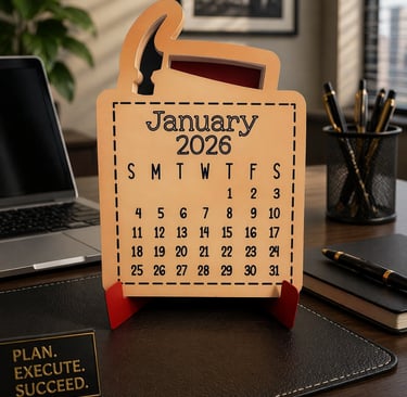 Desk calendar made from cardstock