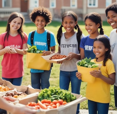 Students participating in an ESL class, smiling as they practice speaking with their tutor.