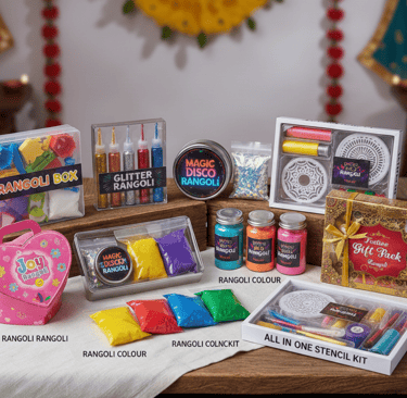assorted diy rangoli kits and festive corporate gift packs