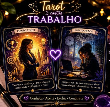 Tarot 2 cartas trabalho ponto forte e ponto fraco: diagnóstico profissional