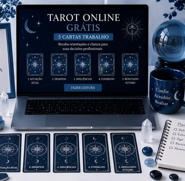 Tarot Online 5 Cartas Trabalho: análise completa de carreira e missão profissional