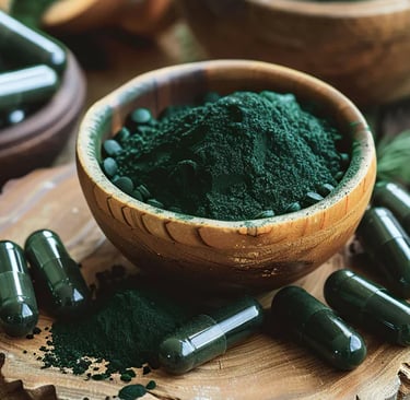 Spirulina and Chlorella Capsules