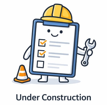 “Under Construction” page featuring a cartoon engineer