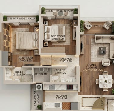 smart luxury 2 BHK flat