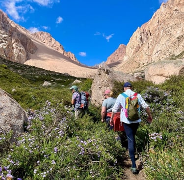 breathwork and hike in the andes near Mendoza
