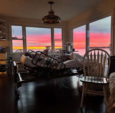 We’ve had the most spectacular sunrises since Dad has been back home.