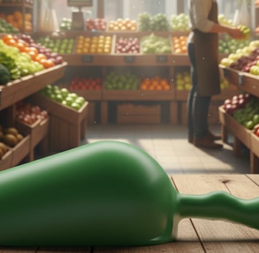 Sessola verde professionale per banchi frutta e verdura. Design ergonomico conforme alle norme HACCP.