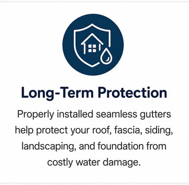 Seamless gutters providing long-term protection against water damage for homes in Durham, NC by CYM Contractors