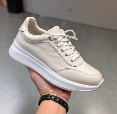 Close-up of skilled artisans handcrafting premium outdoor boots in a bright, clean factory setting.