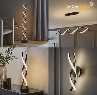 Matt Black Double Twist Floor Lamp